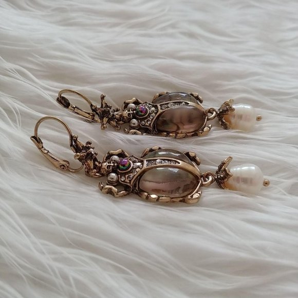 NEW Beetle Pearls & Abalone Earrings - Picture 5 of 10